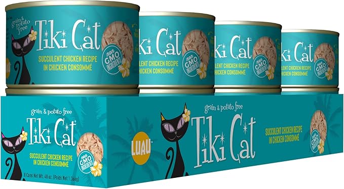 Tiki Cat Luau Wet Cat Food, Succulent Chicken, 6 oz. Cans (8 Count)