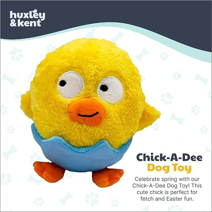 Huxley & Kent Funny Dog Toy w/Squeaker – Power Plush Squeaky Dog Toys for Small, Medium & Large Dogs – Soft Stuffed Animal for Indoor Play & Fetch - Chick-a-Dee, Large