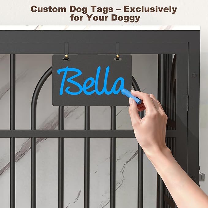 32" Dog Crate Furniture, Heavy Duty Dog Crates, Dog Kennel Furniture Indoor for Small Dog as TV Stand, Wooden Cage End Table for Indoor Decoration, Name Tag Escape-Proof Locks & Double Door