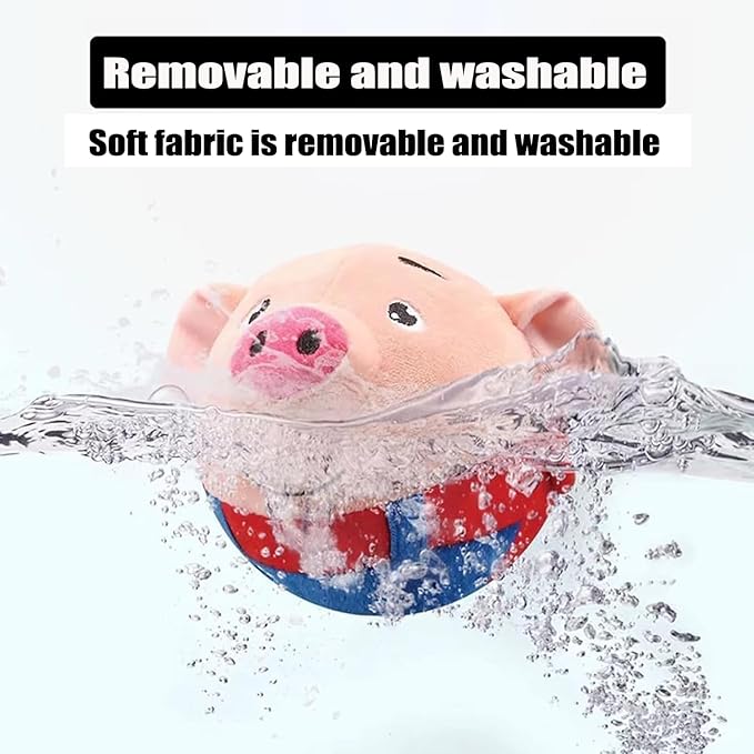 Dumwick Interactive Dog Toys for Boredom,Moving Dog Toy, Active Moving Pet Plush Toy, Squeaky Moving Dog Ball Toy,Interactive Toys for Dogs Cats and Pets (Blue Pig)