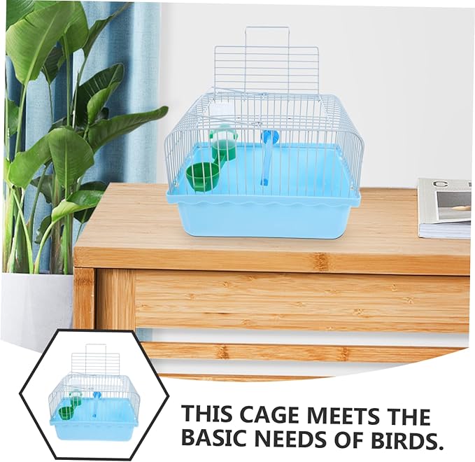 Portable Bird Carrier for Animals Multi Use Birdcage with Perch Food Box Water Dispenser Sturdy Design for Parrots Lovebirds for Travel Breeding