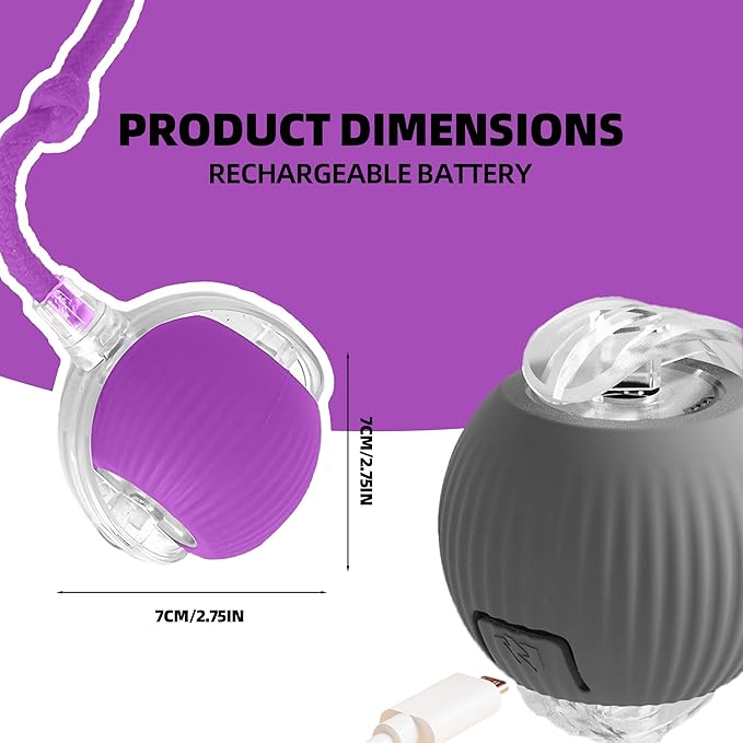 Smart Tiny Fetch Dog Toy, Interactive Cat Toys Ball with Smart Motion Sensor and Auto-Dodging for Bored Kitten Pet Cats Dogs (Red)