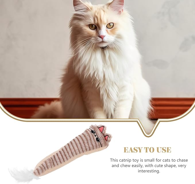 SHOWERORO Catnip Chew for Cats and Kittens, Sisal Crinkle Plush Interactive Indoor Teething with Catnip, Bite-Resistant Pet Dental for Indoor Play