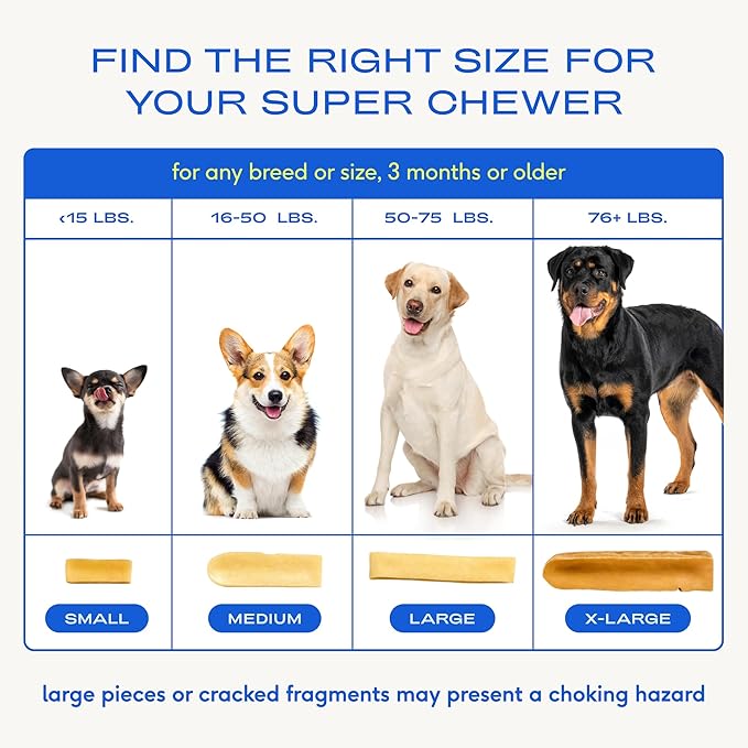 Native Pet Yak Cheese Himalayan Dog Chews - Long Lasting Dental Sticks for Large Breeds – 100% All Natural Himalayan Yak Chews for Large Dogs – Cheese Bone for Aggressive Chewers - 3 Per Pack