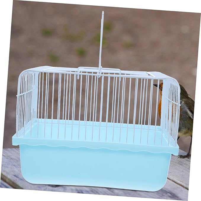 Garneck Portable Lightweight Bird Cage for Lovebirds and Small Animals Easy to Clean Travel Carrier Transparent Window for Parakeets and Cockatiels
