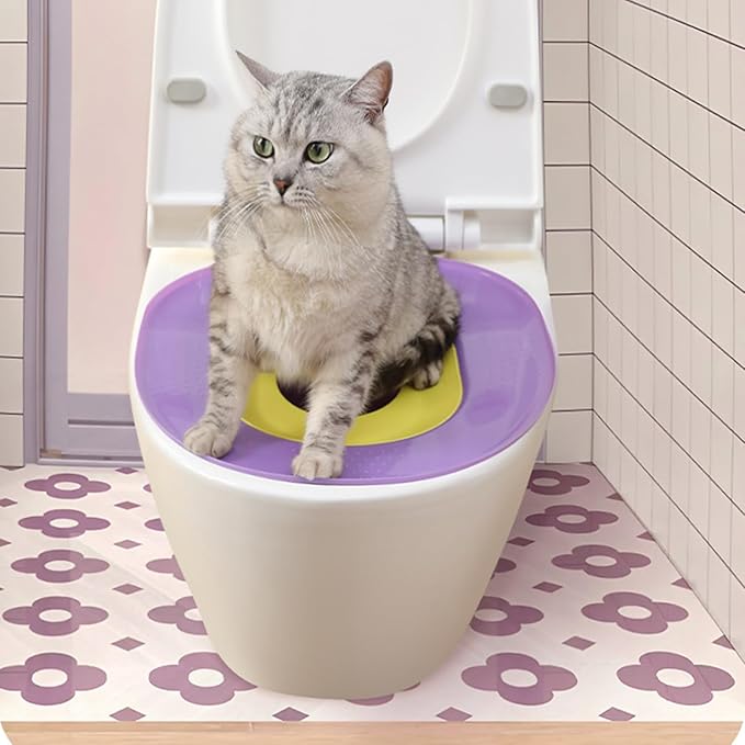 Pet Toilet with 2 Suction Cups - 15.35x14.17x3.94 Inches Cat Toilet Training, Reusable Urinal Potty Safe Design Removable Easy Clean for Home House Pet Kitten Travel