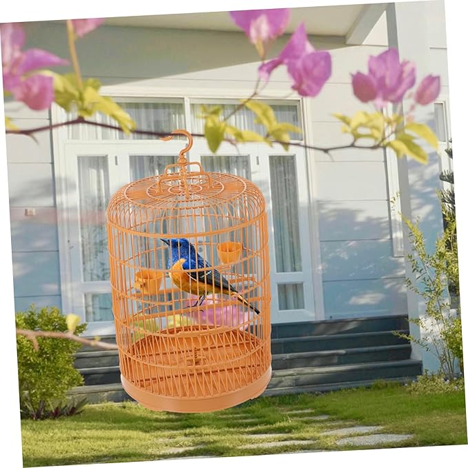 Hanging Plastic Bird Cage for Small Birds and with Spacious Interior Durable Decorative Cage Ornament for Parakeets Lovebirds Cockatiels and Small Animals