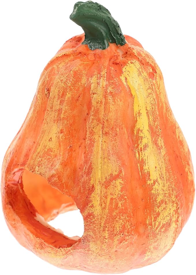 POPETPOP Pumpkin Fish Cave Wear-Resistant Aquarium Decoration for Freshwater Tanks Safe Hideaway for Fish Shrimp Smooth Stable Base for Breeding Hiding Spots