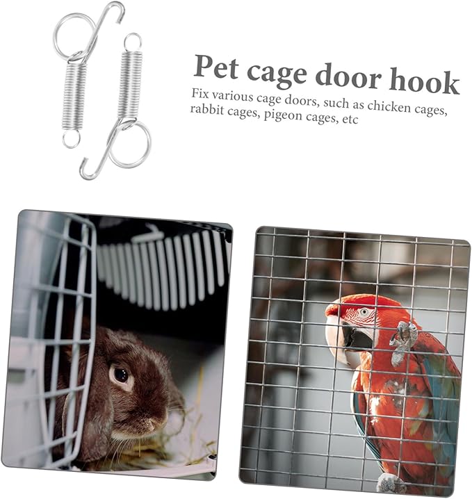 30pcs Cage Door Spring Hook for and Pigeon Cages High Elastic Fixed Hanger for Feeding Box Multi-Function Accessory for Attachment