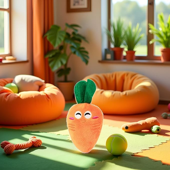 1Pc Orange Soft Dog Toys Cute Carrot Chew Squeaker Sound Pet Puppy Supplies Dog and Cat Toys with Multi-Squeaks,Dogs Squeak Toys,Pet Toys