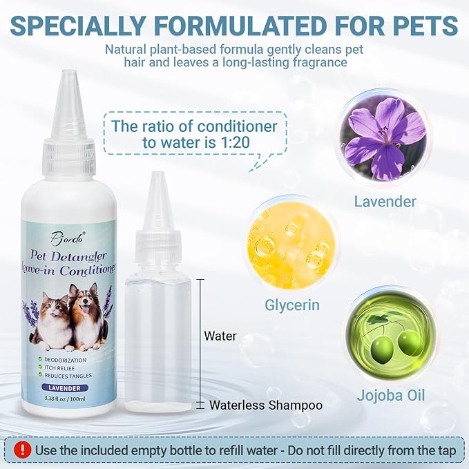 Pjordo Pet Steam Brush for Cat & Dog, 5-in-1 Pet Spray Hair Removal Comb for Reducing Shedding, Grooming Brush for Long Short Haired Cat & Dog, No-Rinse Foaming Cleanser for Cleaning Paw