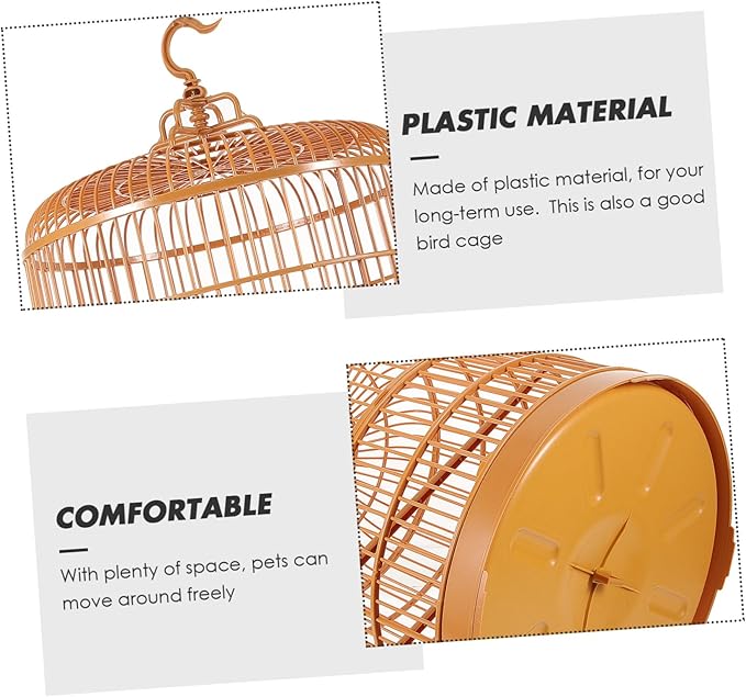 Yardwe Plastic Hanging Bird Cage for Small Parakeets and Birds Durable Multi Functional Decorative Nest Door Design