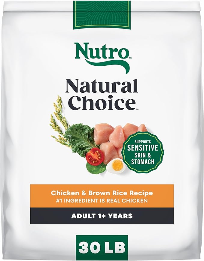 Nutro Natural Choice Dry Dog Food, Adult Dog Food Dry Chicken and Brown Rice Recipe, 30 lbs.