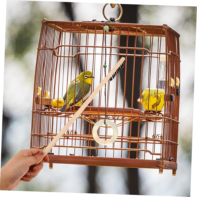 Happyyami Handle Bird Cage Cleaning Brush Cleaner for Pet Cages Lightweight Design Storage for Poop Removal and Easy Maintenance