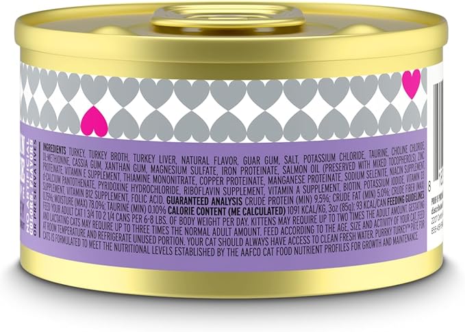 I AND LOVE AND YOU Wet Cat Food - Purrky Turkey Pâté - Turkey Recipe, Grain Free, Filler Free, 3oz Pack of 4 Cans