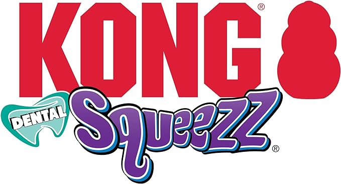 KONG Squeezz Dental Bone - Dog Toy for Cleaning Teeth - Flexible Chew Toy for Gentle & Mild Chewers - for Medium/Large Dogs