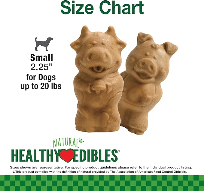 Nylabone Healthy Edibles Natural Puppy Chews Long Lasting Treats for Puppies, Lamb & Apple Flavor, Small/Regular (4 Count)
