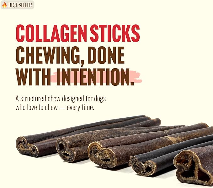 Natural Farm Peanut Butter Flavor Collagen Sticks for Dogs (6 Inch, 25 Count), Long-Lasting Beef Collagen Sticks, Rawhide Alternative Chews with Chondroitin & Glucosamine, Low-Fat Dental Treats