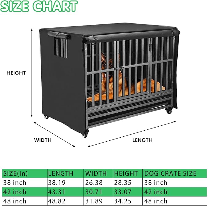 48 inch Heavy Duty Dog Crate Cover Durable 600D Oxford Fabric Dog Kennel Cover Soundproof Waterproof Sunshade Fit For Wire Dog Cage Covers With Breathable Side Window( Only Covers)