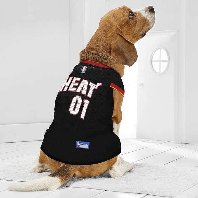 Pets First HEA-4047-SM Miami Heat Basketball Mesh Jersey