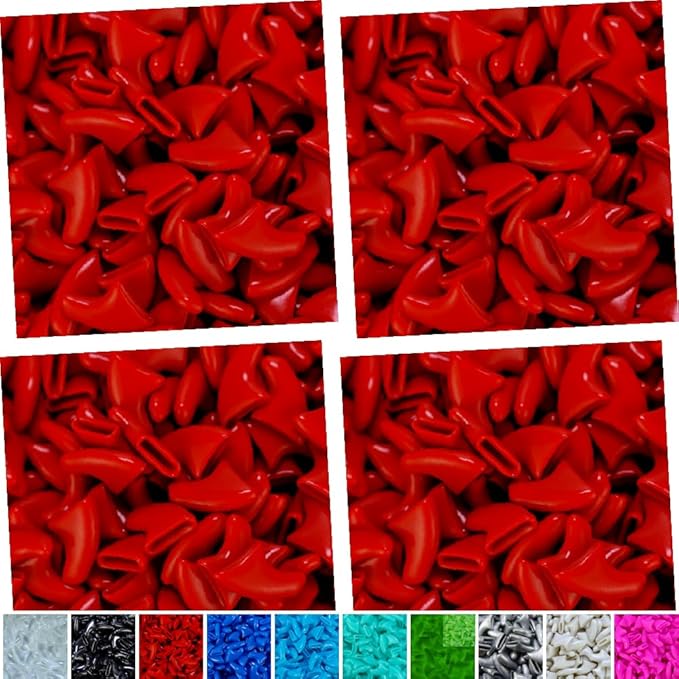 zetpo 80 pcs Cat Nail Caps | Cat Claw Covers | with Adhesives and Applicators (Red, Medium)