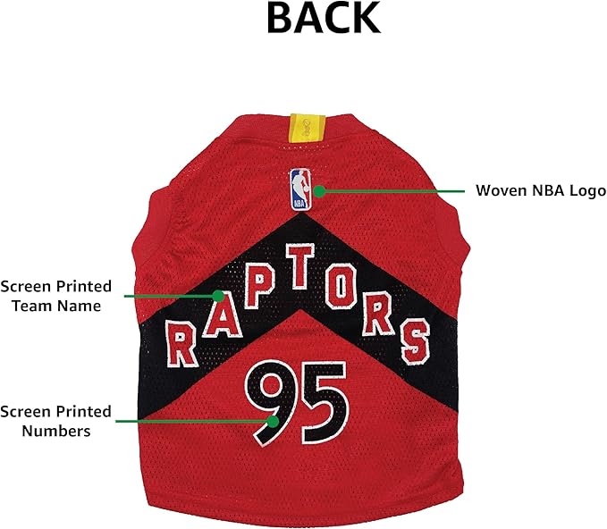 Pets First NBA Toronto Raptors Dog Jersey, Large - Tank Top Basketball Pet Jersey (RAP-4047-LG)
