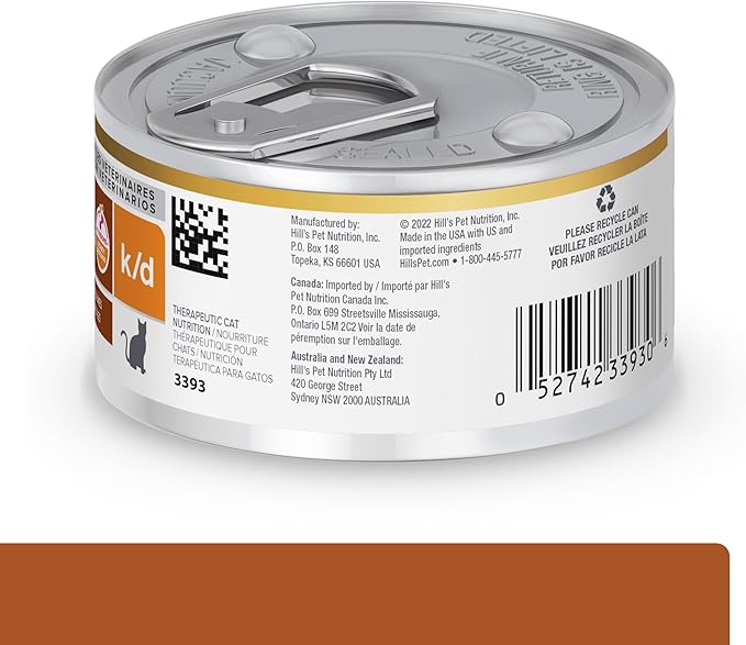 Hill's Prescription Diet k/d Kidney Care Wet Cat Food, Chicken & Vegetable Stew, 2.9 oz. Cans, 24-Pack