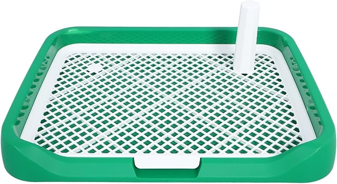 Abaodam Dog Indoor Potty Tray for Small and Medium Dogs with Green Base Puppy Training Litter Box for Housebreaking and Urine Containment