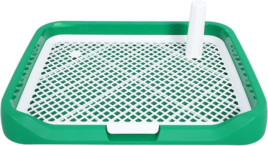 Abaodam Dog Indoor Potty Tray for Small and Medium Dogs with Green Base Puppy Training Litter Box for Housebreaking and Urine Containment