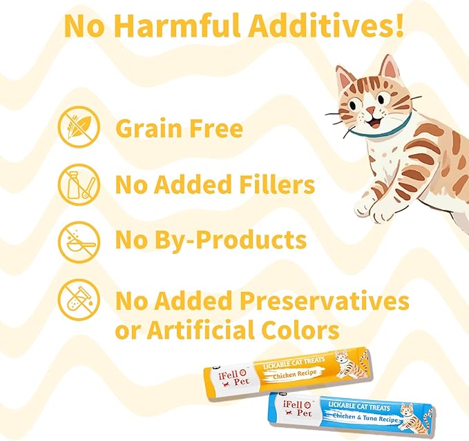 High-Meat Lickable Cat Treats Variety Pack - Real Chicken & Seafood - Smooth Creamy Puree - Grain-Free - 15g Each/12 Tubes x 3 Packs (36 Tubes in Total)