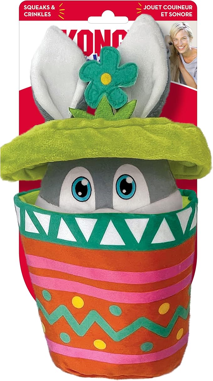 KONG Puzzlements Surprise Flower Pot Interactive Dog Toy