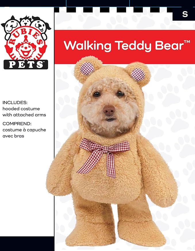 Rubies Walking Teddy Bear Pet Costume for Dogs or Cats, XL