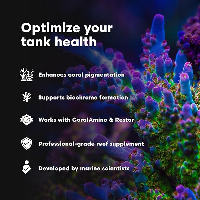 Brightwell Aquatics KoralColor – Coral Pigment Enhancer for Vibrant Reef Colors – Supports Zooxanthellae Biochrome Formation – Professional-Grade Trace Elements, 20L