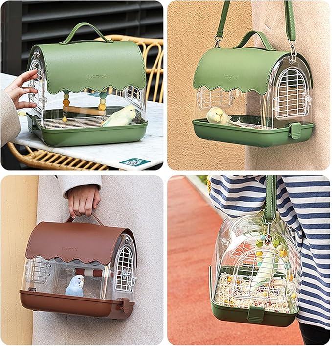 1Set Canaries Bird Cages House Parrots Travels Cage Transparents Birdcage Watching Cage Bird Lover Accessories