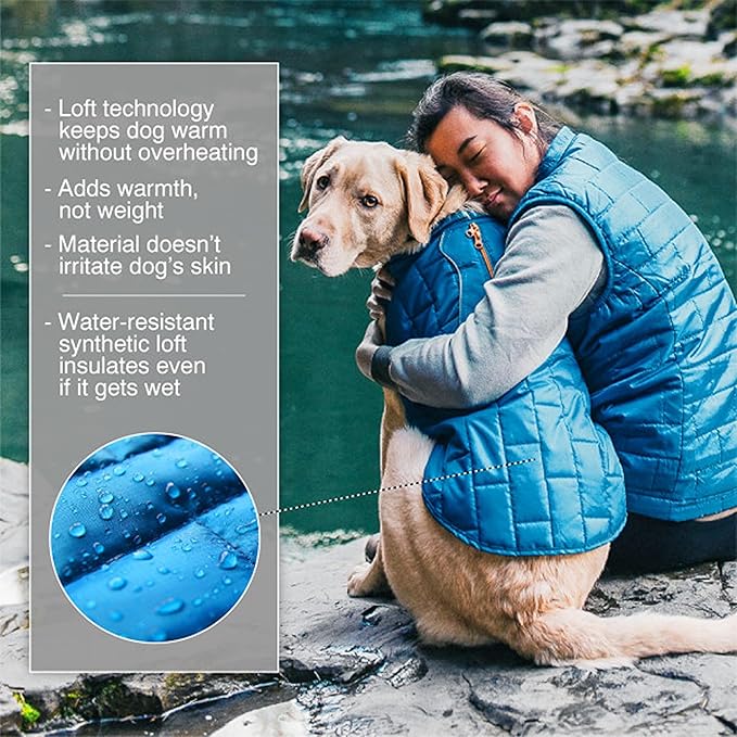 Kurgo Loft Dog Jacket - Reversible Cozy Coat for Outdoor Adventures - Water Resistant - Athletic Fit - Machine Washable Fabric - Reflective Dog Gear - X-Large - Chili Red