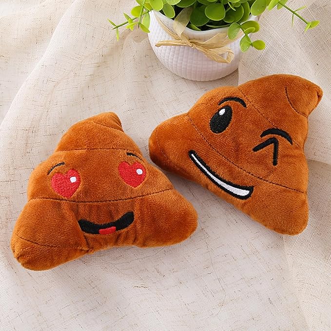 Playful Paws 2 Pcs Cute Poop Dog Plush Toys Dog Chew Toys Cat Interactive Toy with Squeaker and Funny Expression 5.9 in Dog Toy for Dogs Playing