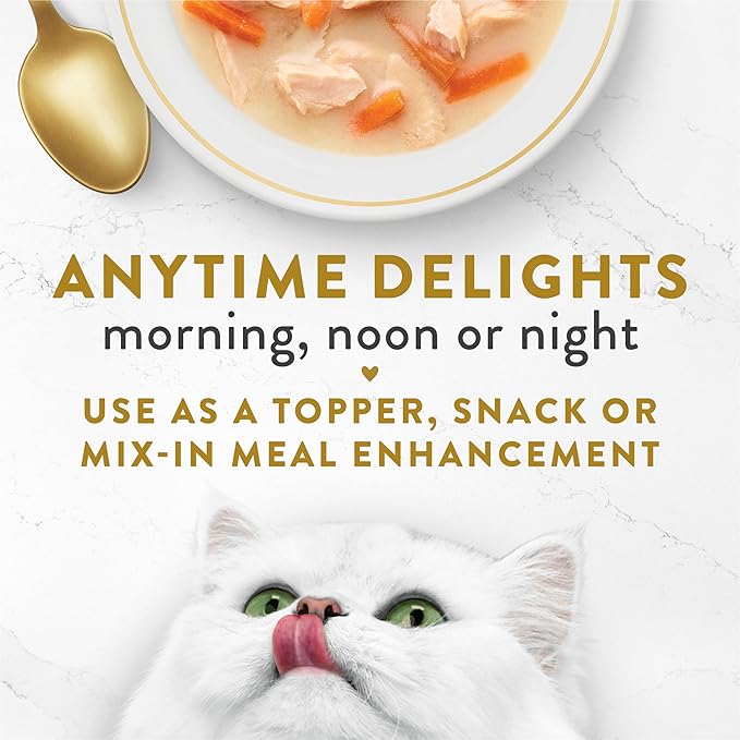 Fancy Feast Purina Lickable Wet Cat Food Broth Topper,Creamy Wild Salmon and Whitefish - 1.4 oz. Pouches,(Pack of 32)