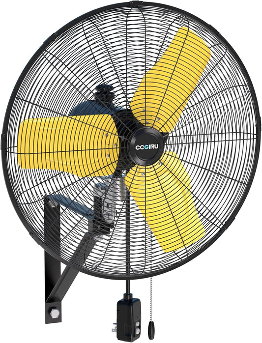 9000 CFM 24" Outdoor Oscillating Wall Fan, High Velocity 3-Speed Waterproof Professional Outdoor Fan, Heavy Duty Industrial Wall Mount Fans for Patio, Commercial, Garage, Warehouse, UL Listed
