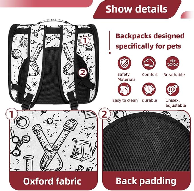 Chemistry Science Doodle (3) Pet Travel Carrier Soft Sided Portable Bag for Cats, Small Dogs, Kittens or Puppies