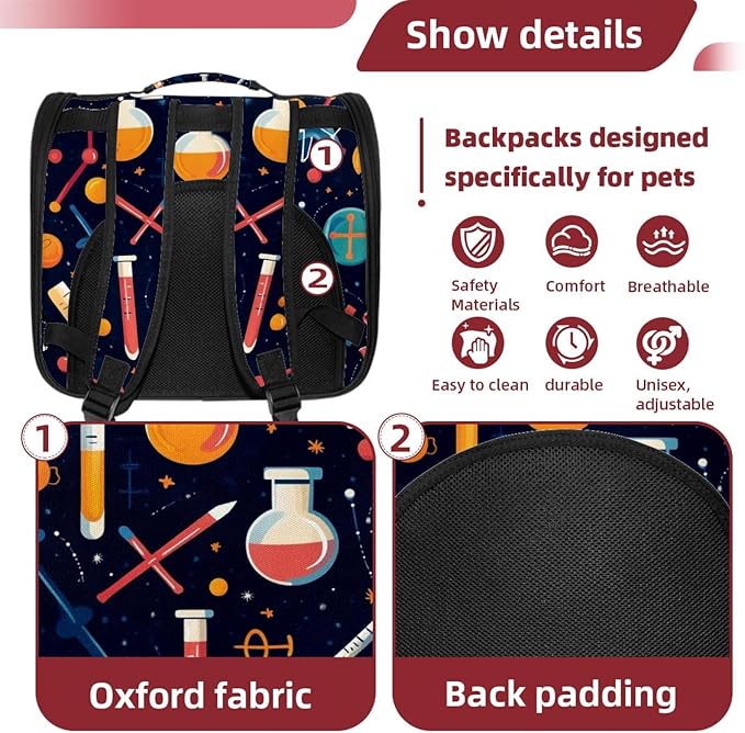 Colorful Science Education Pet Carrier Airline Approved Pet Carrier Bag Dog Carrier for Small Medium Cats Dogs Puppies Kitten