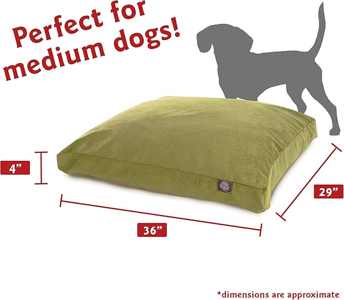 Majestic Pet Villa Rectangle Dog Bed Washable – Non Slip Comfy Pet Bed – Crate Bed with Removable Washable Cover – Kennel Bed for Sleeping, Polyester Fiber, Medium, Apple