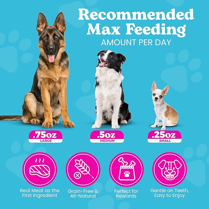 Classic Wild Boar Bites, Soft Jerky Treats for Dogs, Grain-Free & All-Natural, Ideal for Training, Portioning, and High-Value Rewards for All Breeds & Ages - 3.5 Ounce Pouch