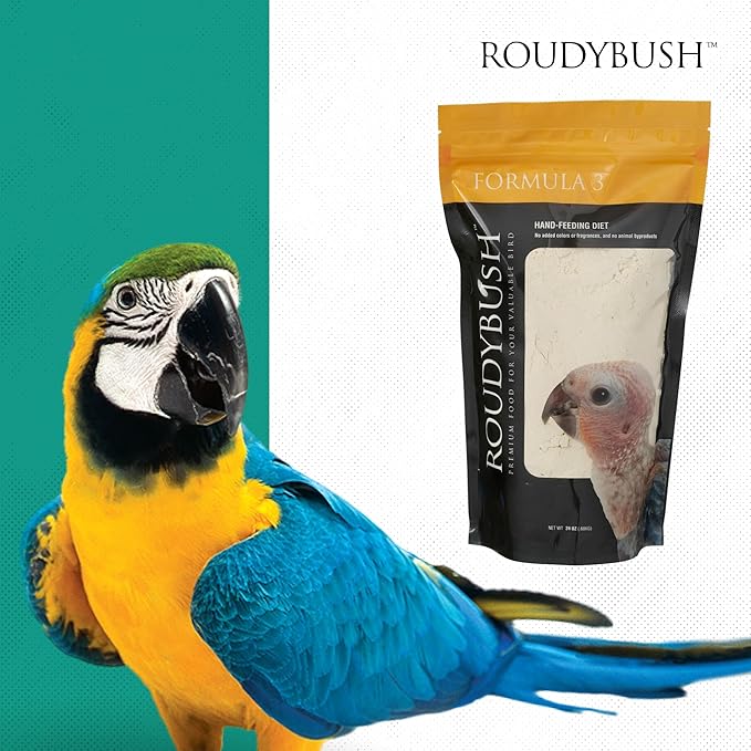 Roudybush Formula 3 Baby Bird Food - Hand feeding Baby Bird Formula for Newborn Psittacines & Squabs - Scientifically Formulated Chick Enrichment - Nutritious & Healthy Feed for Birds (5lb)