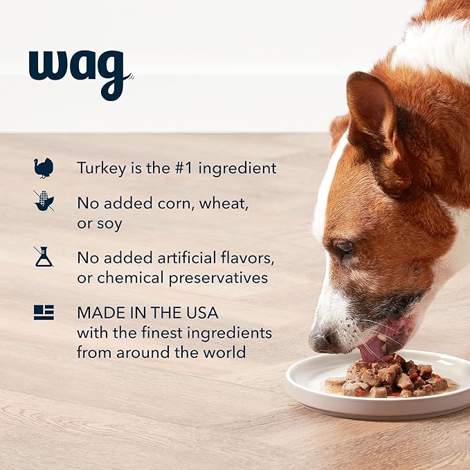 Amazon Brand - Wag Pate Canned Dog Food, Turkey & Chicken Recipe, 12.5 oz Can (Pack of 12)