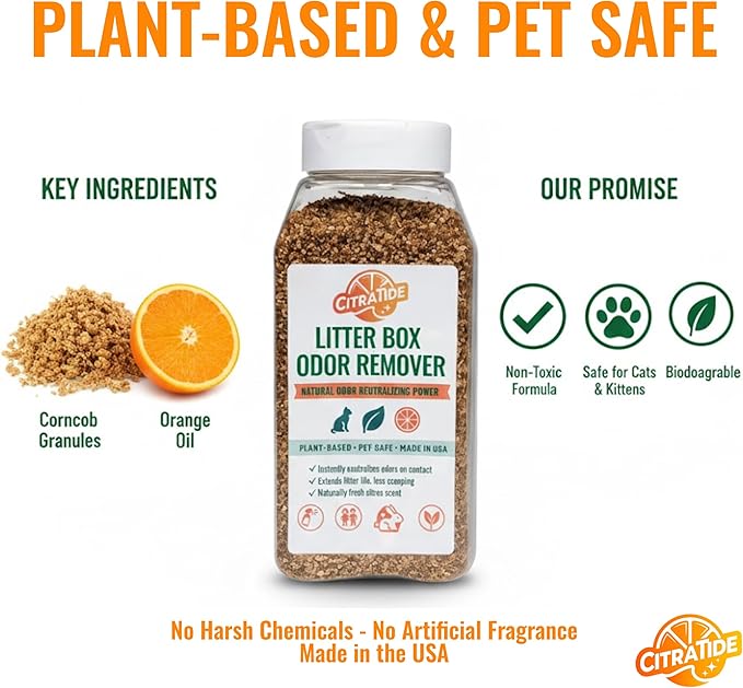 Litter Box Deodorizer Pebbles – Extra Large – Natural Odor-Neutralizing Granules for Cat Litter Boxes – Removes Odor & Keeps Litter Fresh 5× Longer – Safe, Non-Toxic, USA Made