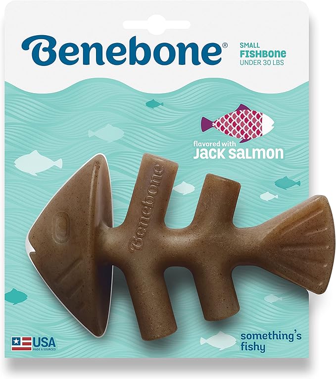 Benebone Fishbone and Wishbone Durable Dog Chews | Real Fish and Chicken Flavor | for Aggressive Chewers