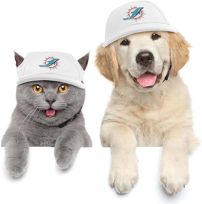 Littlearth NFL Miami Dolphins Pet Baseball Hat, Team Color, Large