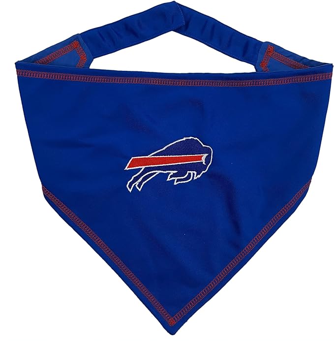 Pets First NFL Buffalo Bills TIE Bandana, Small/Medium. Dog Bandana Scarf Bib for Pet Cat Dog. The Ultimate Game-Day, Party Bandana (BUF-3550-S-M)