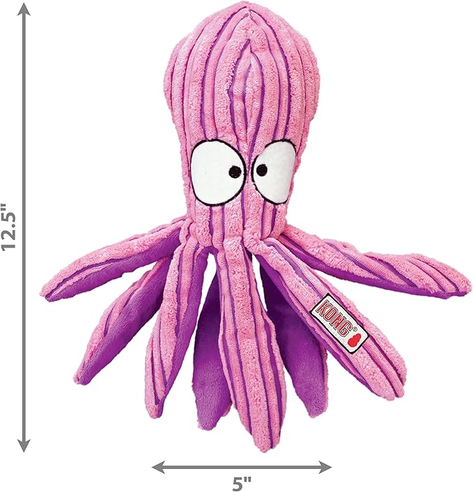 KONG Cuteseas Rufflez Soft Ridged Plush Dog Toy (Whale/Octopus)