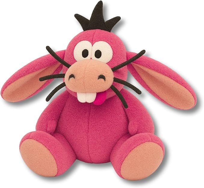 7" Squeaky Plush Toy for Puppies Small Dogs Self Etertainment Washable Soft Made [PET ONLY] (Pink Rabbit)